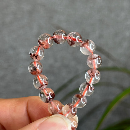 Red Pyramid Phantom Quartz Bracelet Size 7 mm