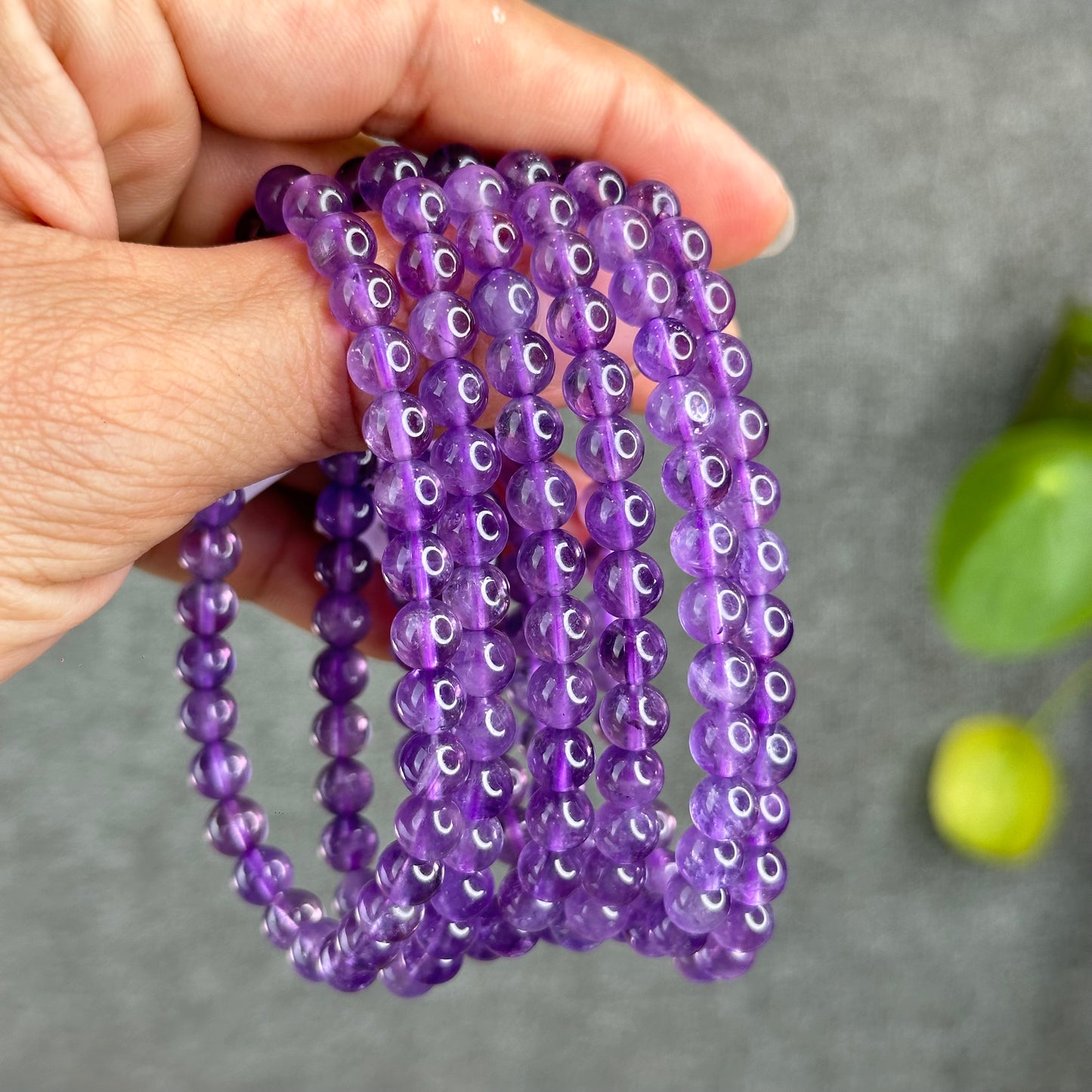 Natural Amethyst Bracelet Size 6 mm