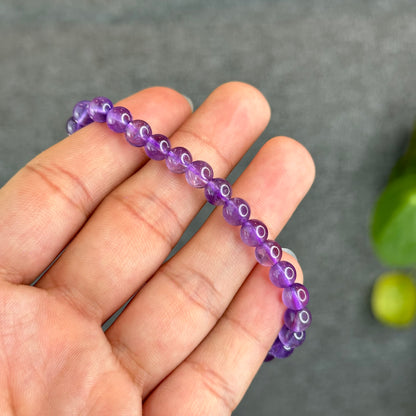 Natural Amethyst Bracelet Size 6 mm