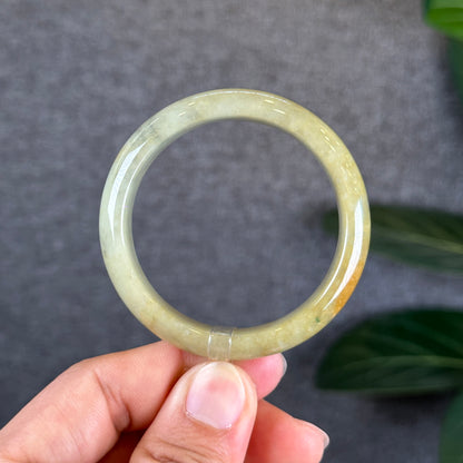 Orange Jadeite Jade Bangle Leaf Sytle Size 49.4 mm Certificate 455835
