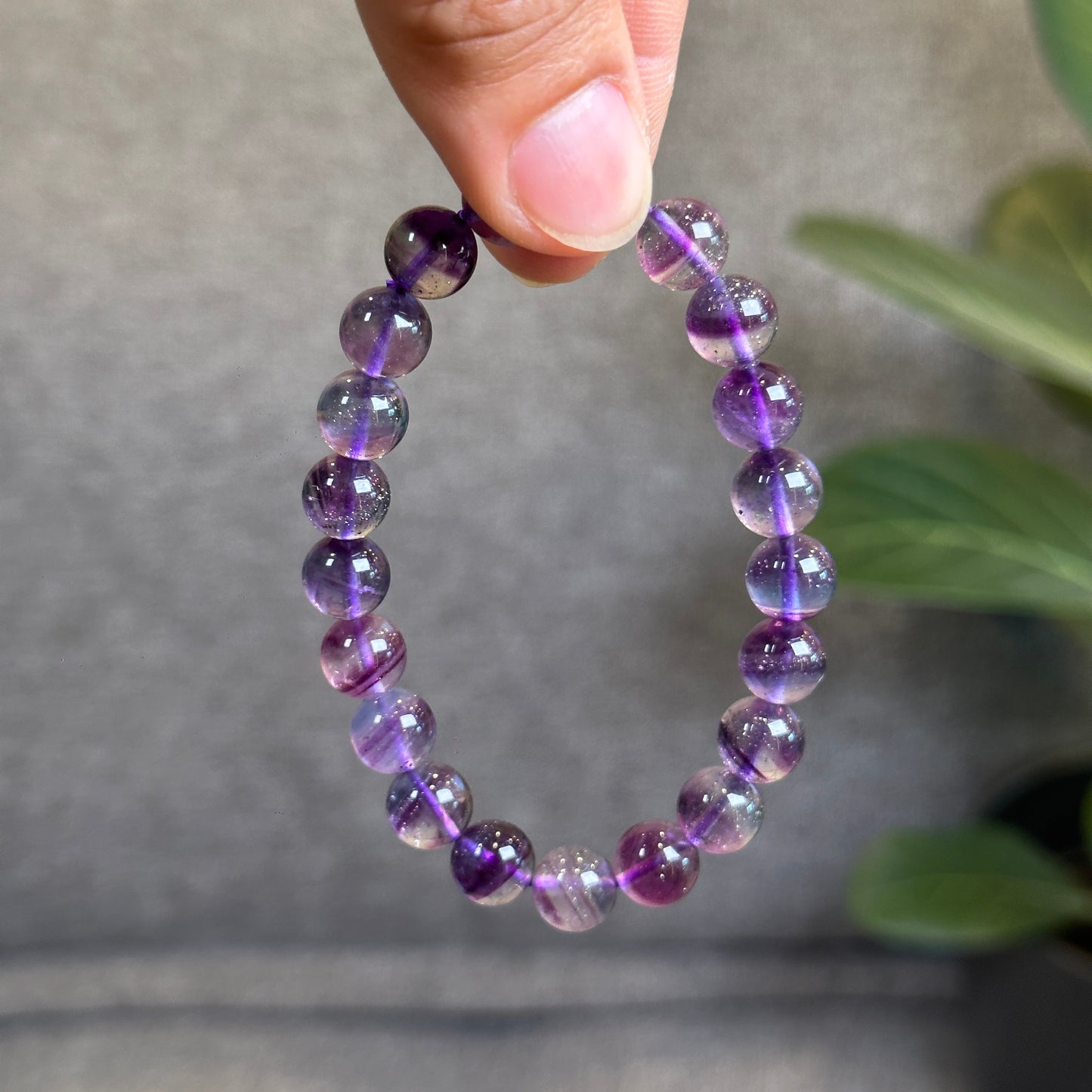 Fluorite with Pyrite Bracelet Size 9 mm