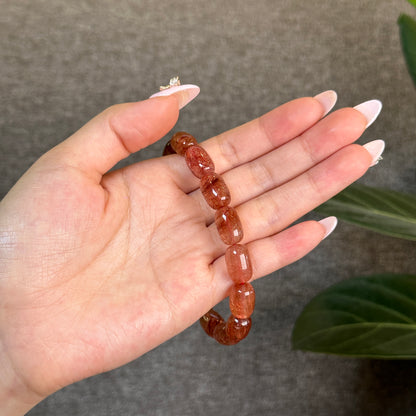 Red Rutilated Quartz Lu Thong Bracelet size 9 mm