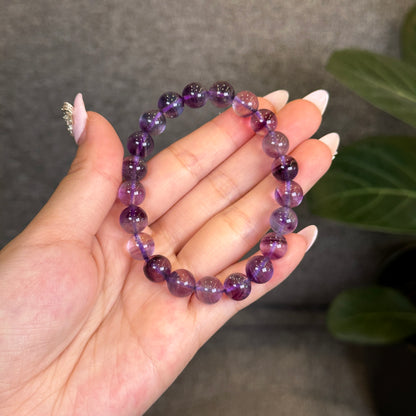 Fluorite with Pyrite Bracelet Size 9 mm