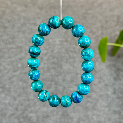Aqua Blue with Copper Natural Chrysocolla Bracelet Size 11.5 mm