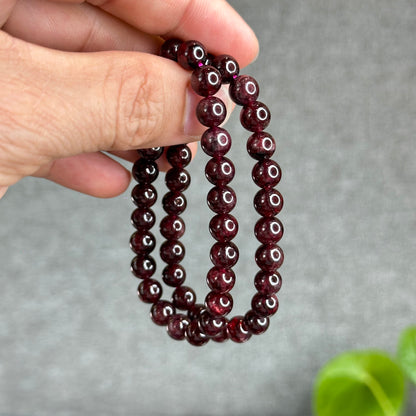 Natural Garnet Bracelet Size 7.3 mm