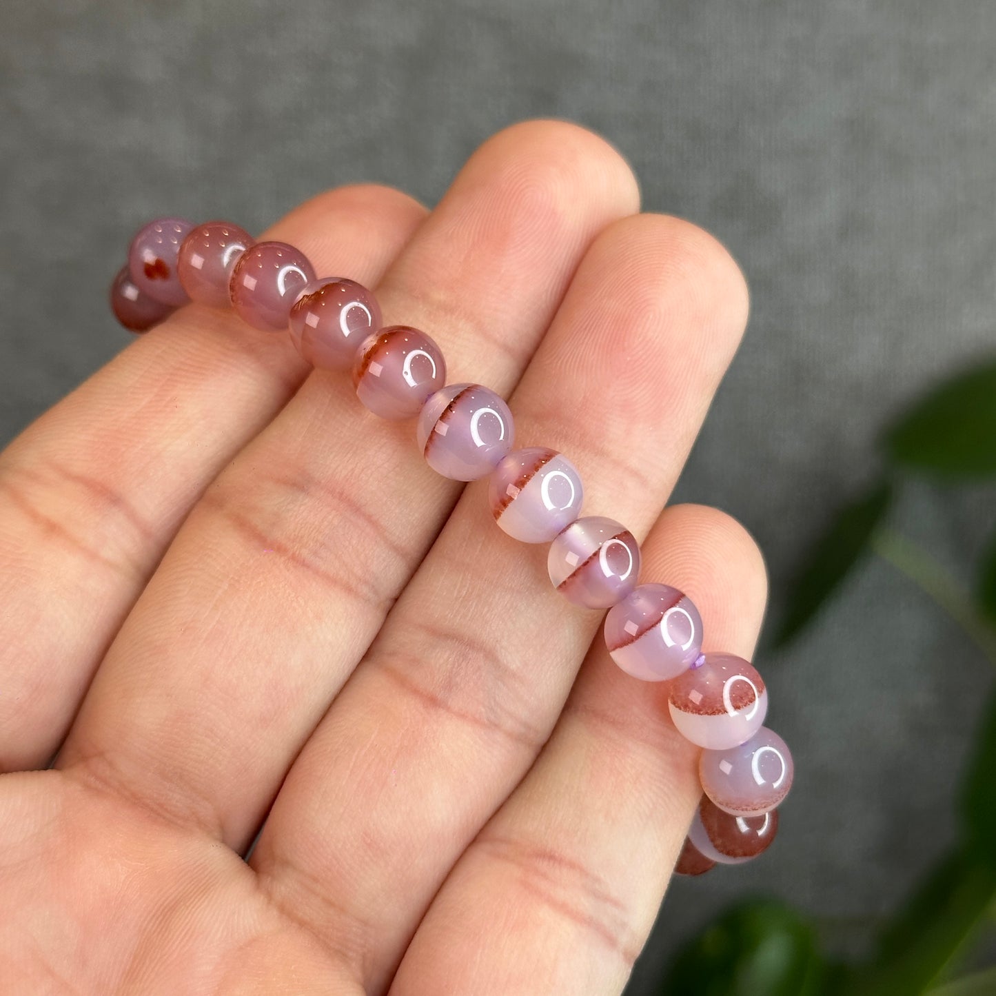 Cinnabar Agate Bracelet Size 8 mm