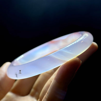 Natural Cinnibar Agate Bangle Leaf Style Size 62 mm