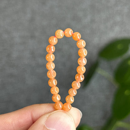 Bracelet triple tour de jade jadéite orange taille 4,2 mm