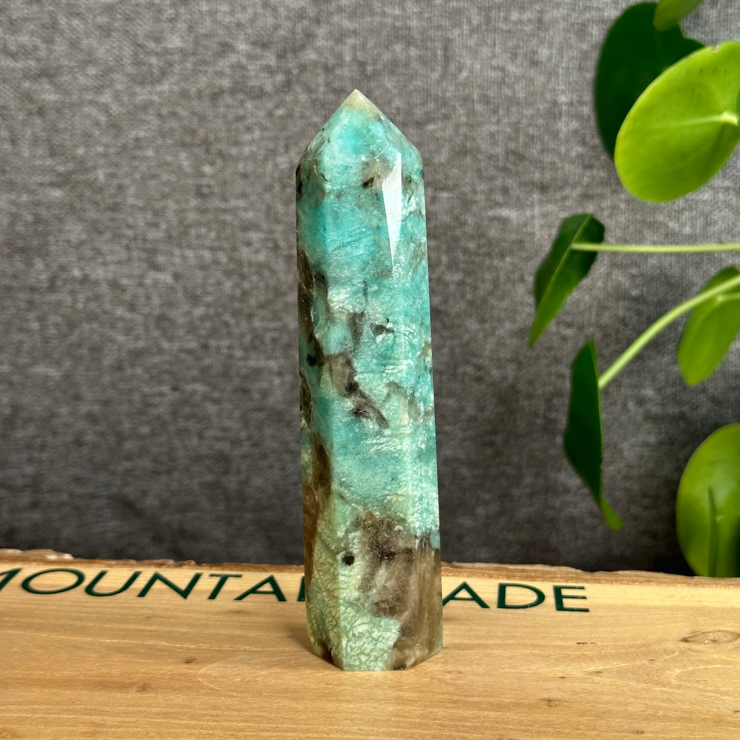 Amazonite with Smokey Quartz Tower