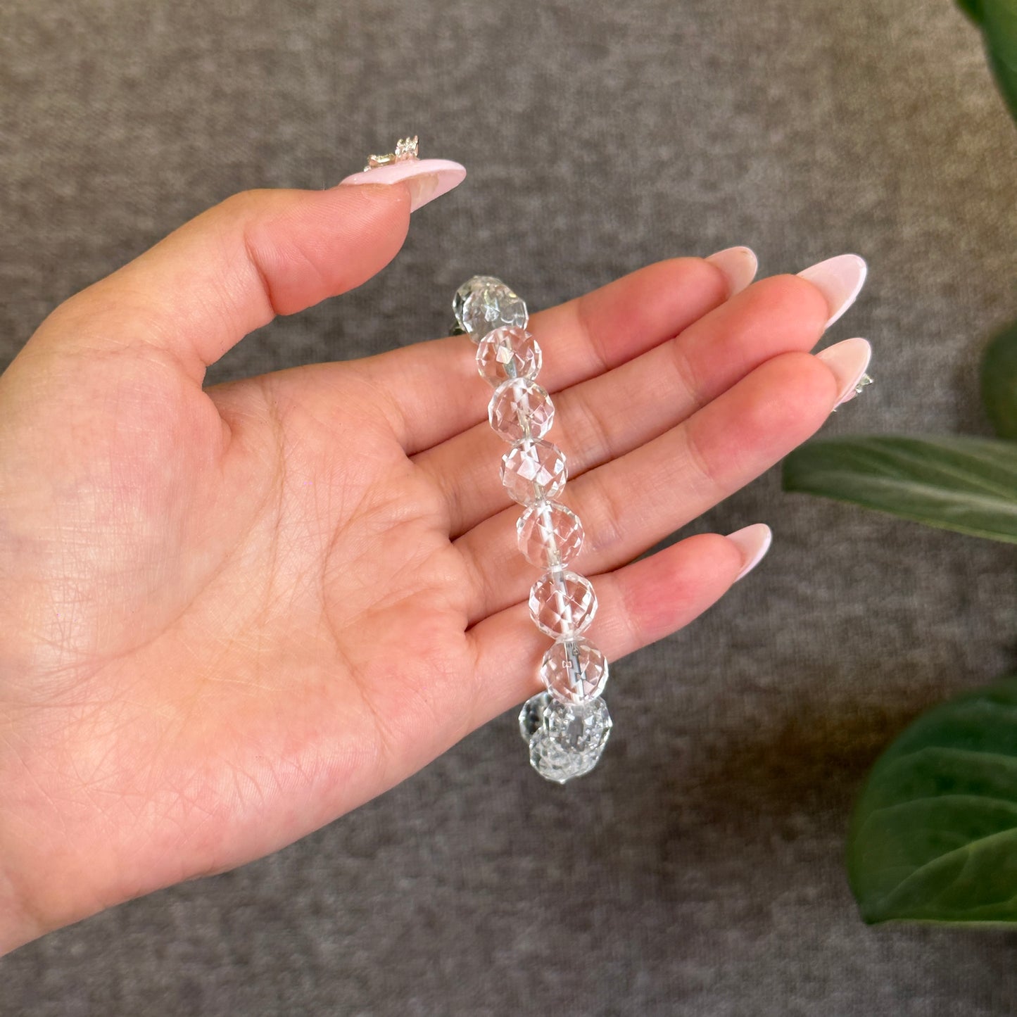 Clear Quartz Faceted Bracelet 10 mm