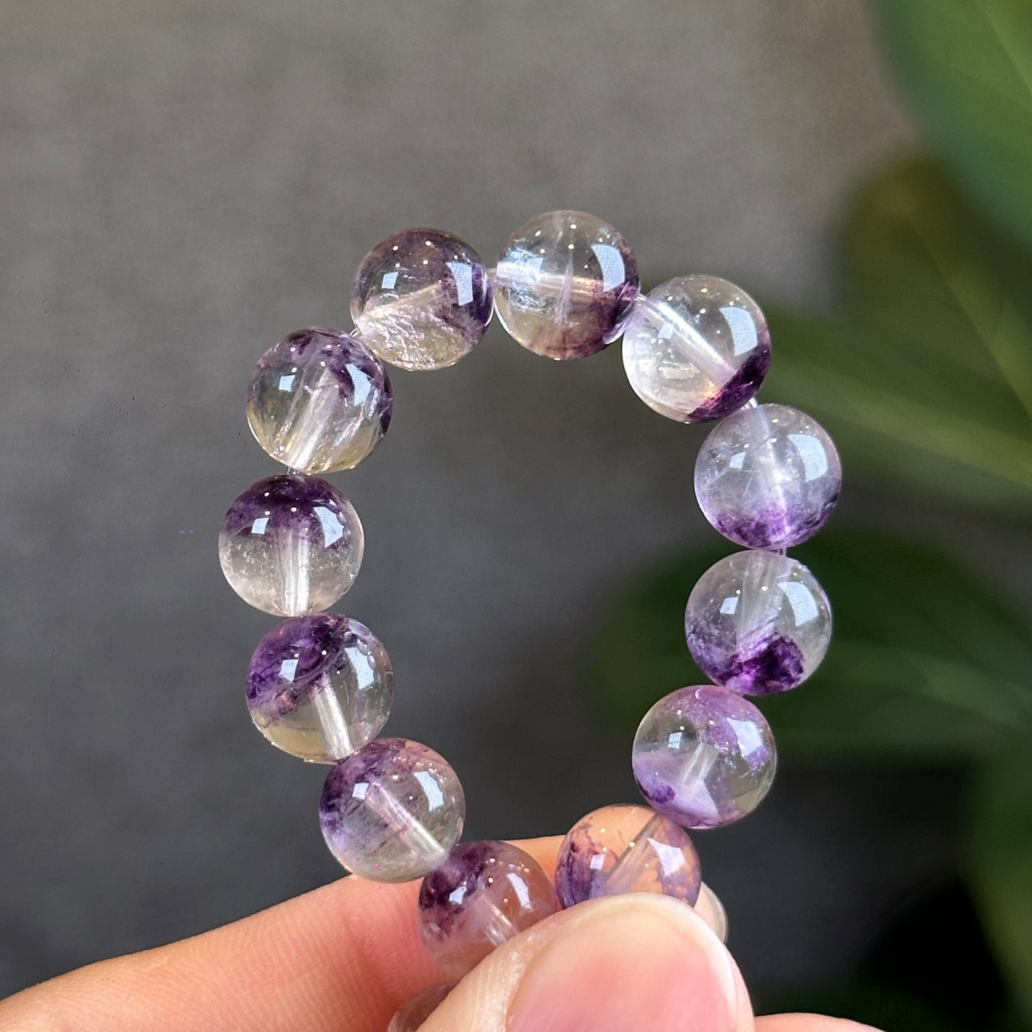 Fluorite violette des États-Unis dans des bracelets à quartz taille 9,5 mm