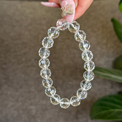 Clear Quartz Faceted Bracelet 10 mm