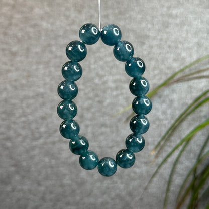 Natural Dark Blue Water Jadeite Jade Bracelet Size 11.8 mm