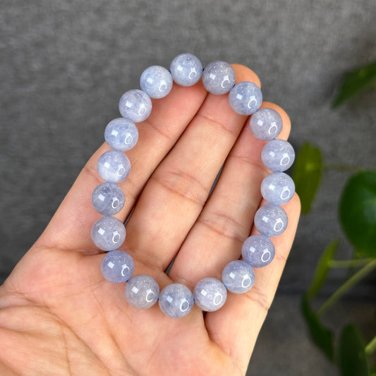 Natural Blue Rose Quartz Braclet Size 10 mm