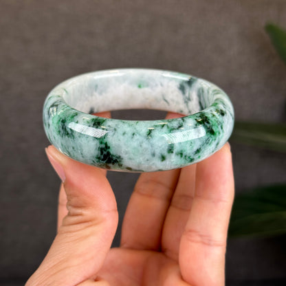 Jadeite Jade Bangle Size Leaf Style 55 mm