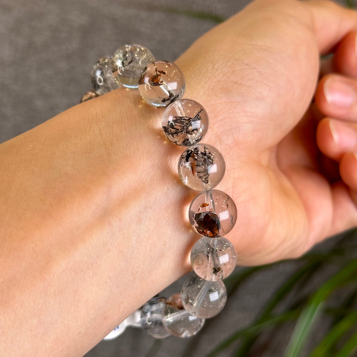 Colorful Herkimer Diamond Quartz Bracelet Size 13 mm