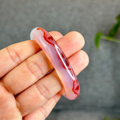 Natural Cinnabar Agate Bangle Size 53.5 mm