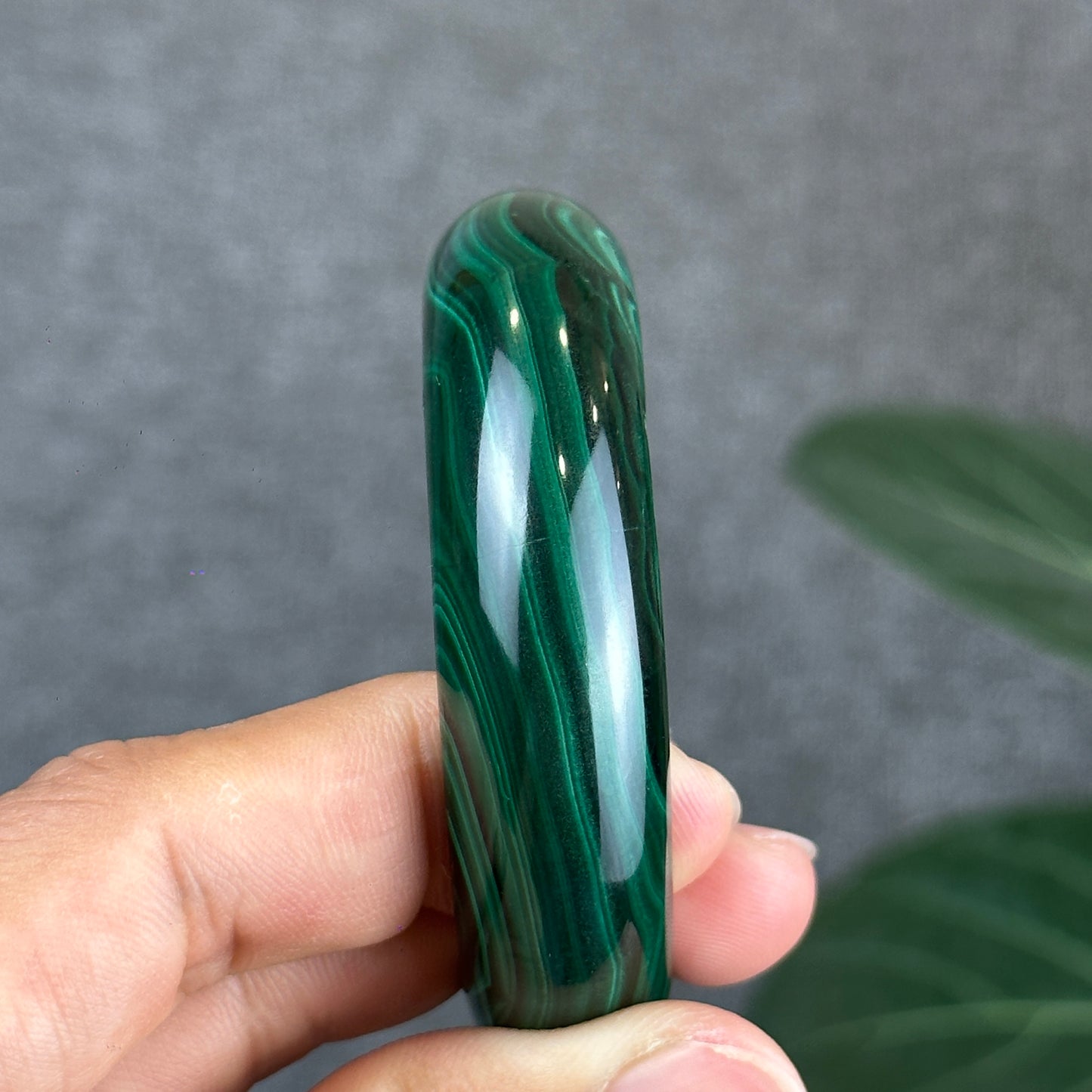 Malachite Bangle Leaf Style Size 51 mm