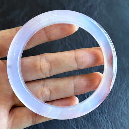 Natural Cinnibar Agate Bangle Leaf Style Size 62 mm