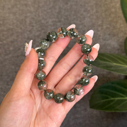 Natural Green Phantom Quartz Bracelet Size 12 mm