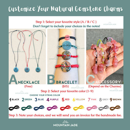 Natural Red Rutilated Quartz Money Bag Charm in Silver Setting