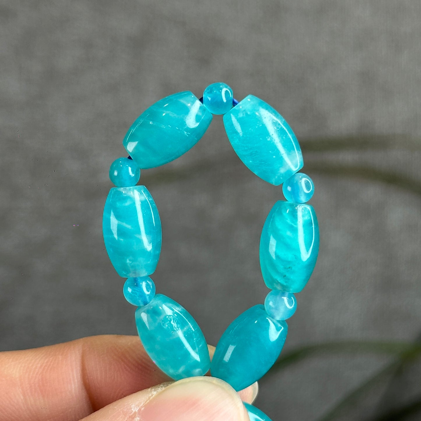 Icy Amazonite Lu Thong Mix Bracelet Size 8 mm