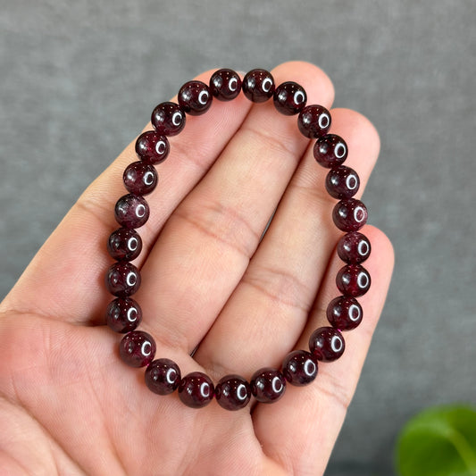 Natural Garnet Bracelet Size 7.3 mm