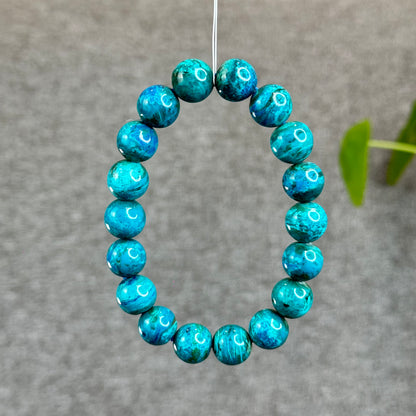 Aqua Blue with Copper Natural Chrysocolla Bracelet Size 11.5 mm