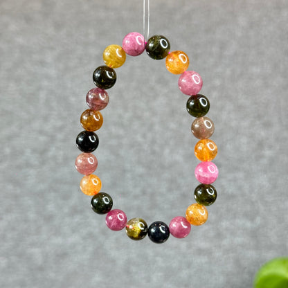 Natural Multi-Colour Tourmaline Bracelet Size 9 mm
