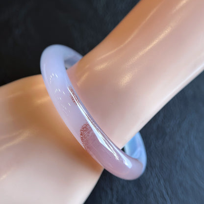 Natural Cinnibar Agate Bangle Leaf Style Size 62 mm