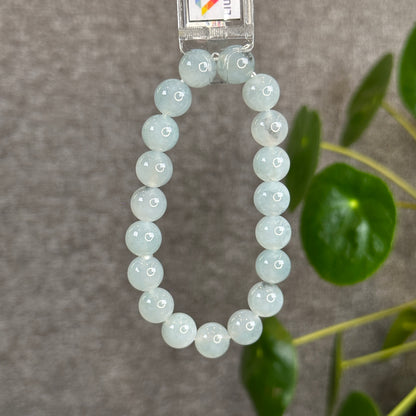 Icy Water Green Jadeite Jade Bracelet Size 10 mm