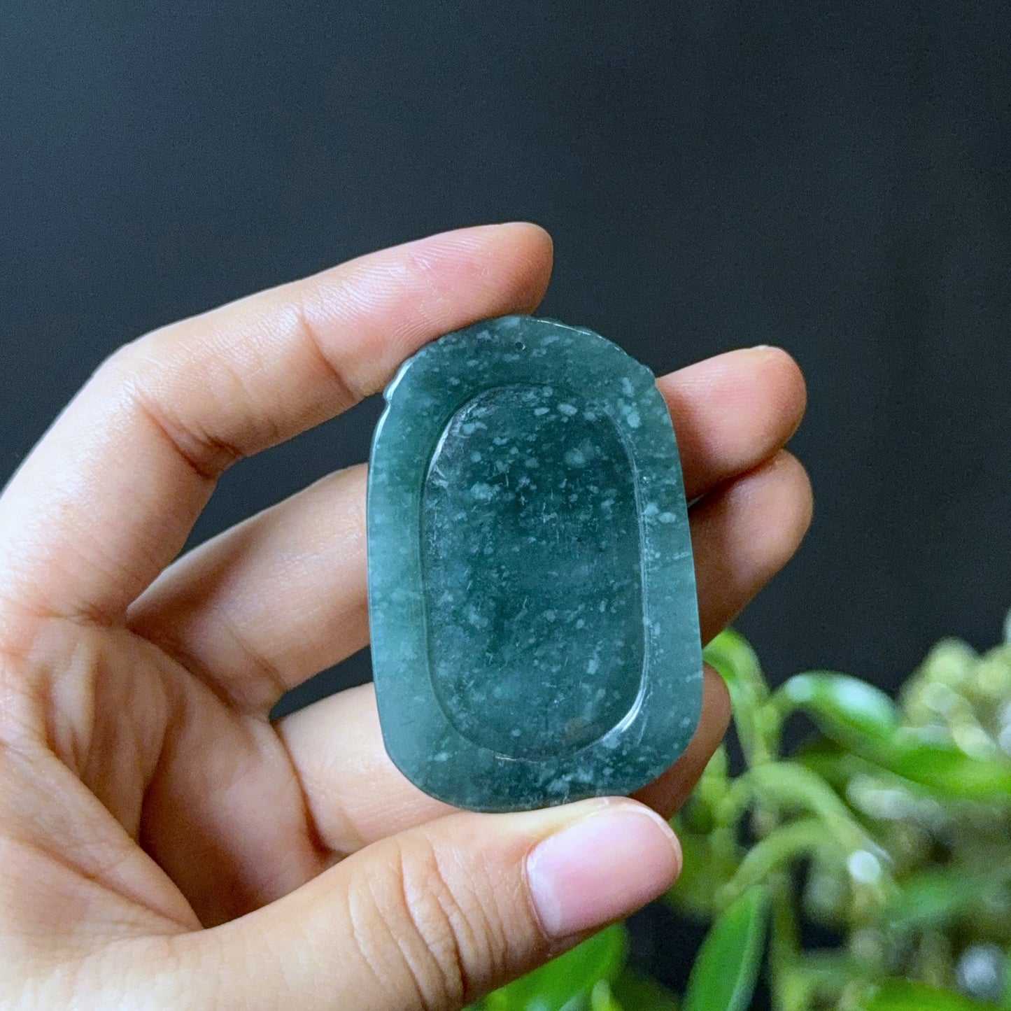 Pisces Fish Water Green Jadeite Jade Pendant