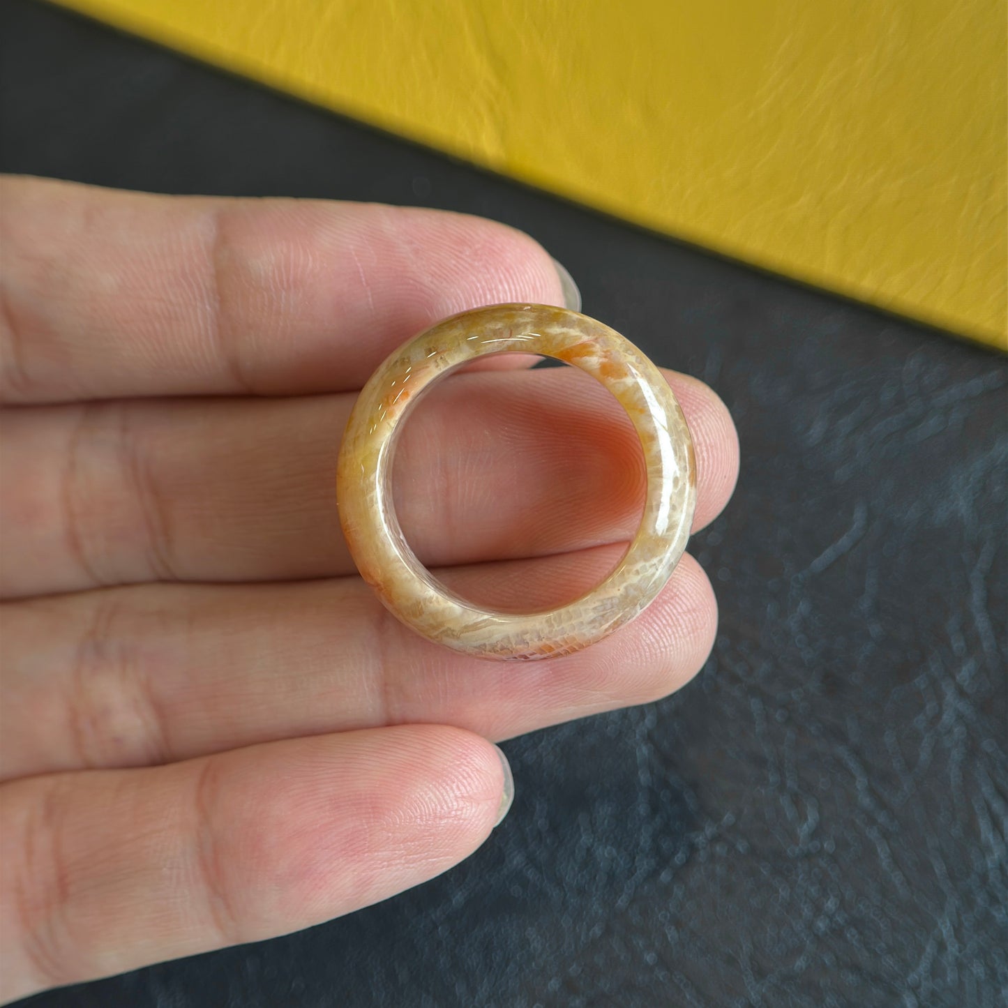 Coral Fossil Ring Size 1.9