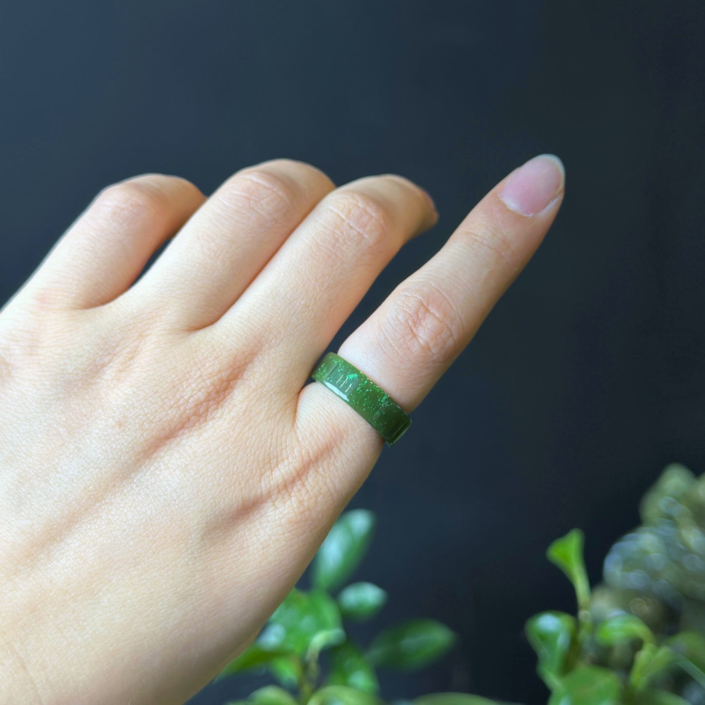 Natural Nephrite Jade Ring Size 1.68