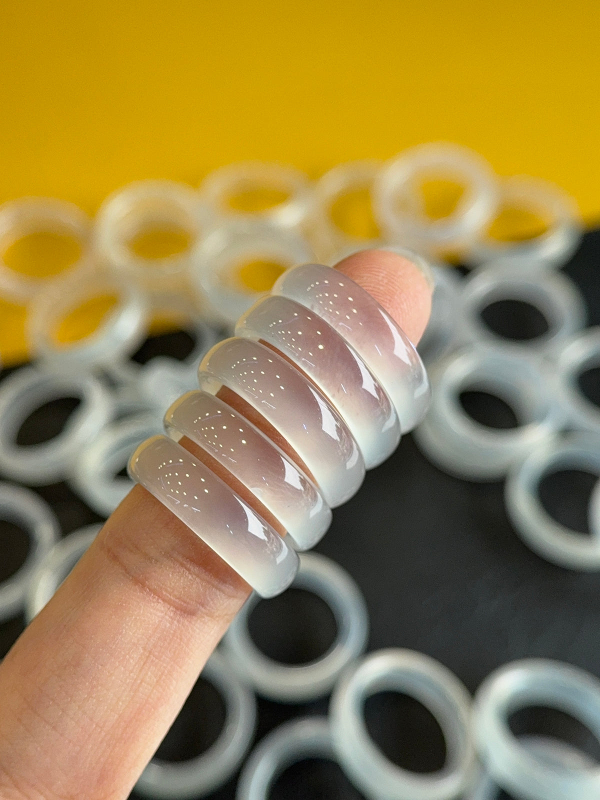 Natural Clear Agate Ring Size 1.65
