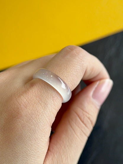 Natural Clear Agate Ring Size 1.65