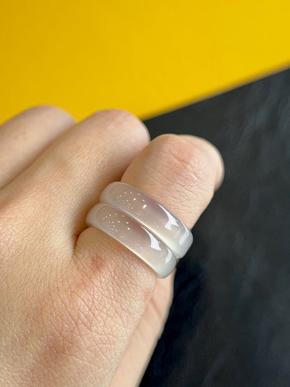 Natural Clear Agate Ring Size 1.65