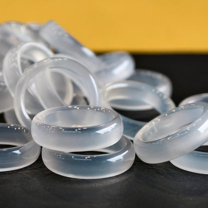 Natural Clear Agate Ring Size 1.65