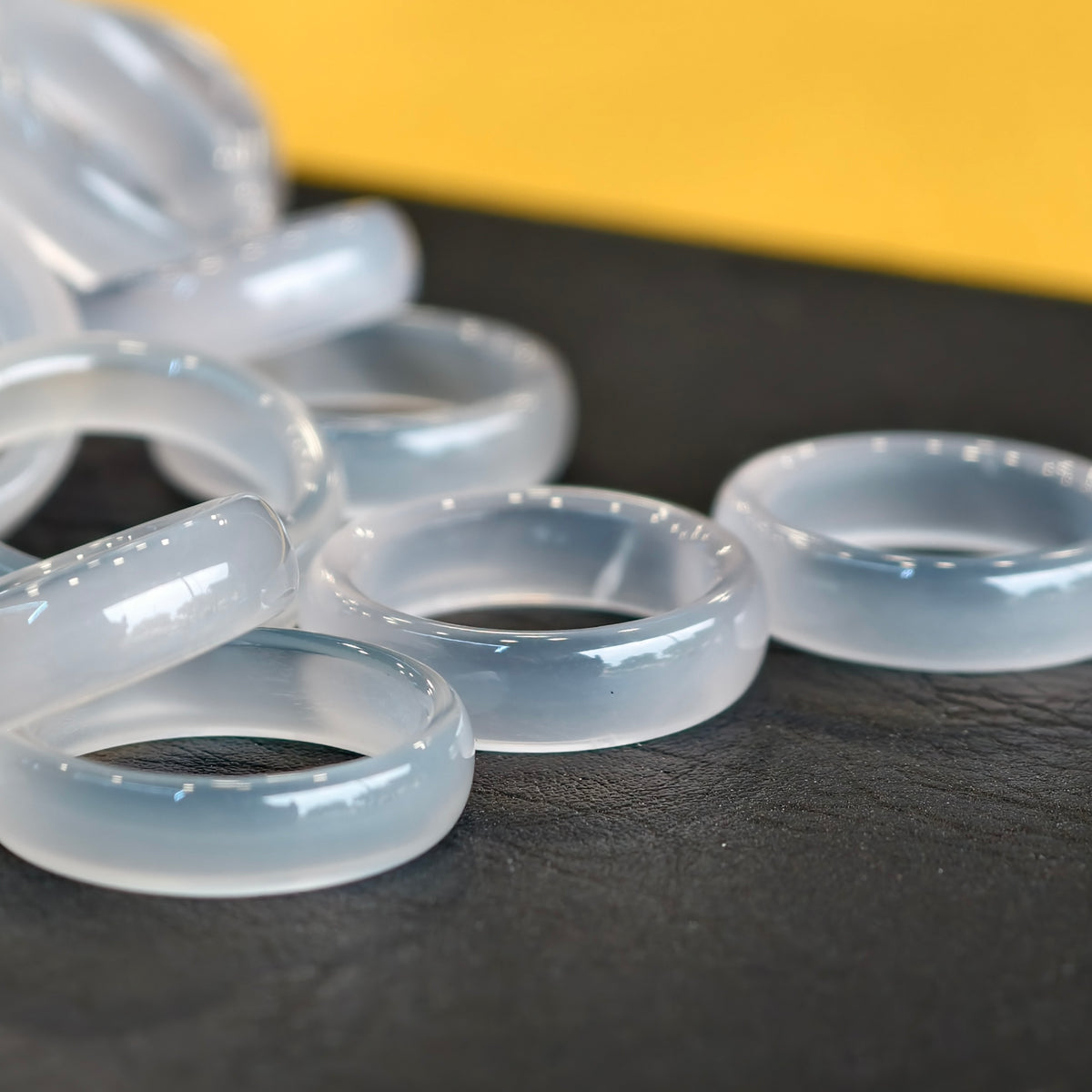 Natural Clear Agate Ring Size 1.65
