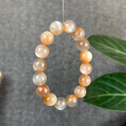 Peach Sunstone Moonstone Bracelet Size 13 mm