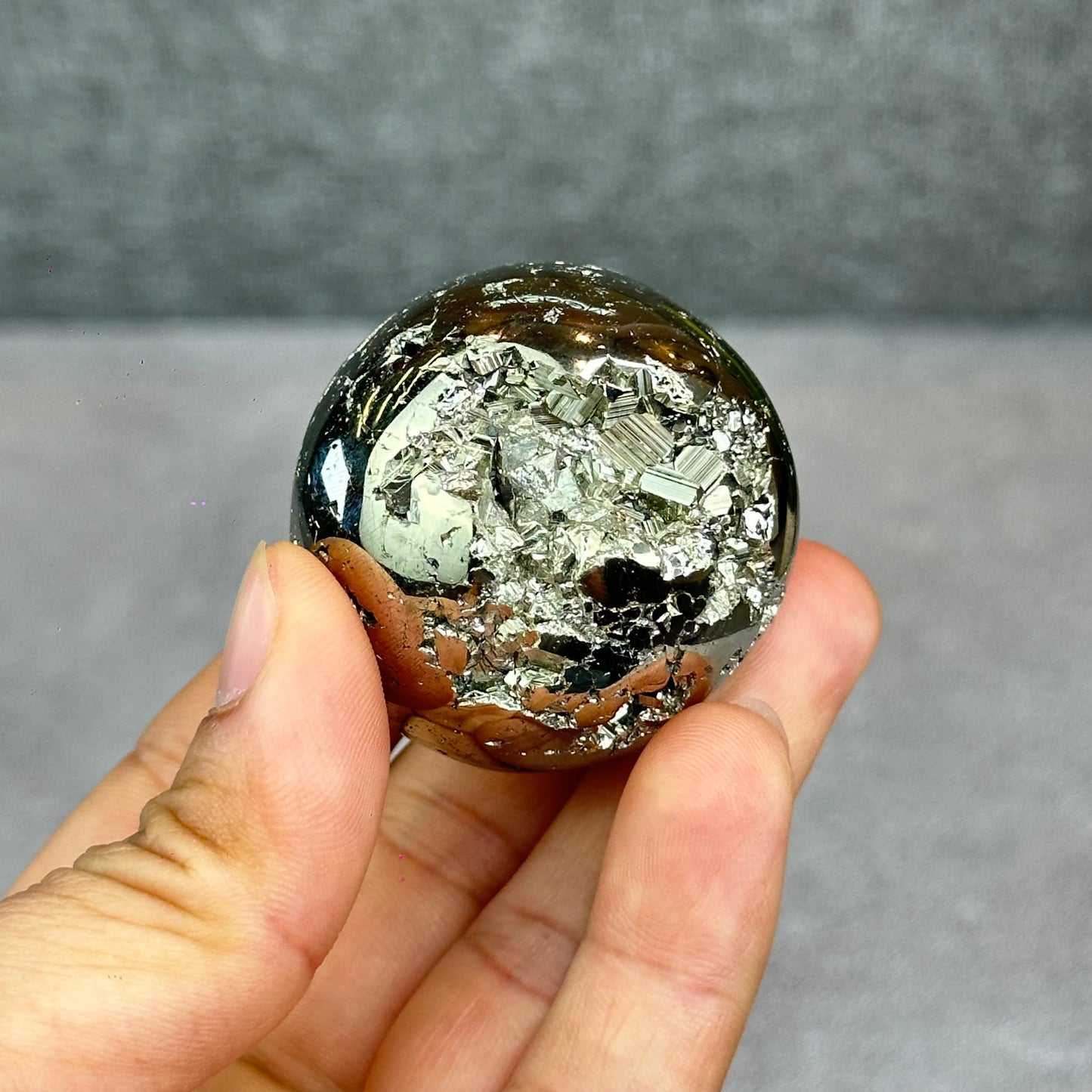 Natural Pyrite Sphere - High Quality