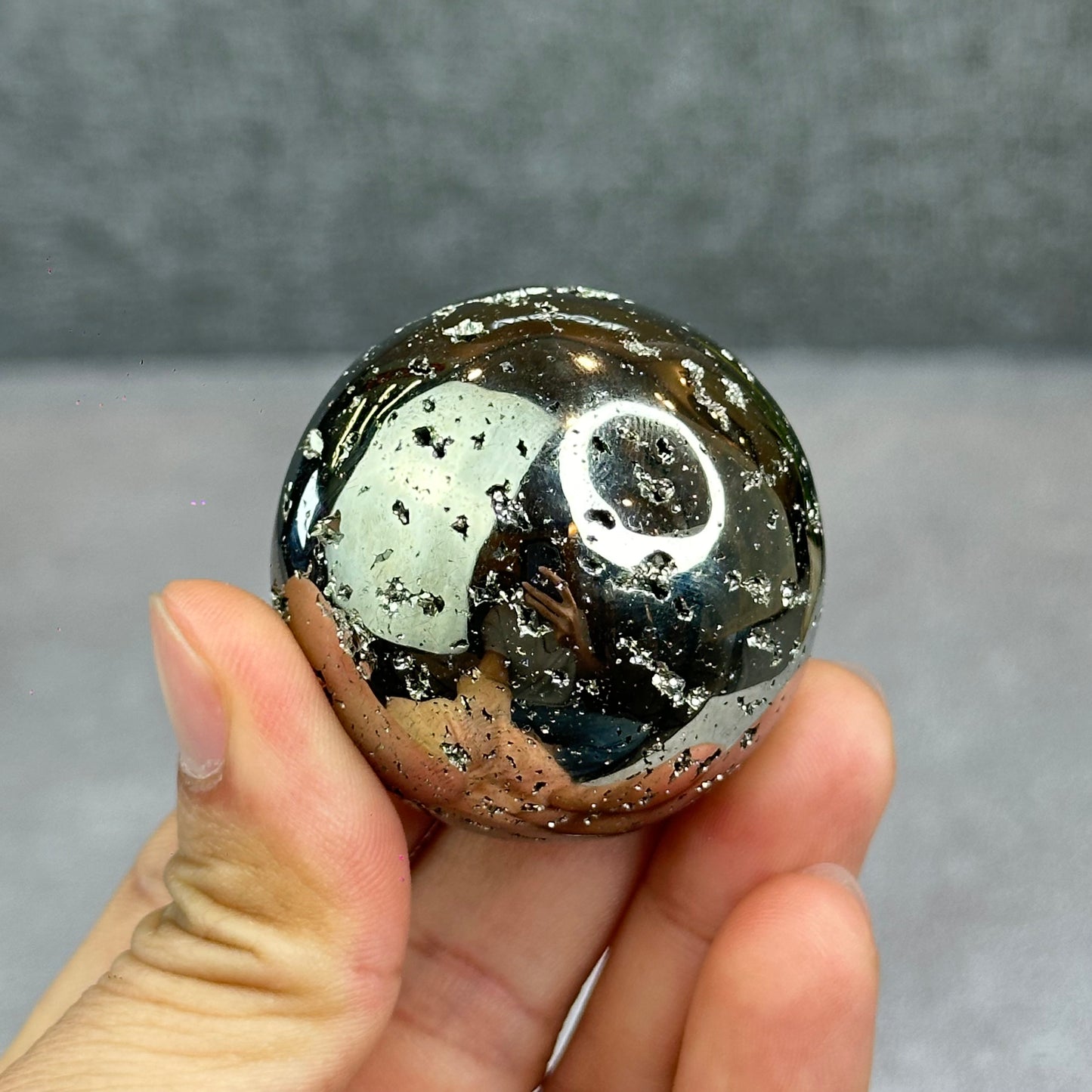 Natural Pyrite Sphere - High Quality