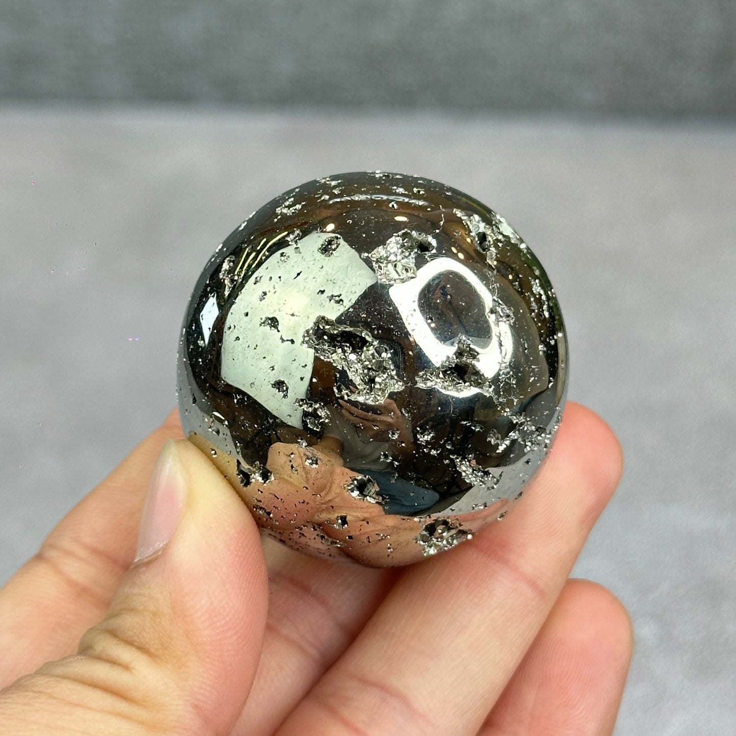 Natural Pyrite Sphere - High Quality
