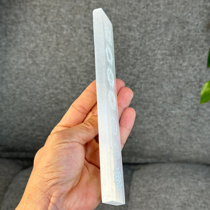 Natural Selenite 7 Chakra Slab