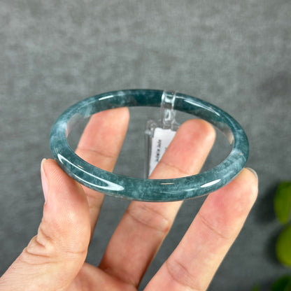 Water Green Natural Jadeite Jade Bangle Thin Leaf Style Size 61 mm