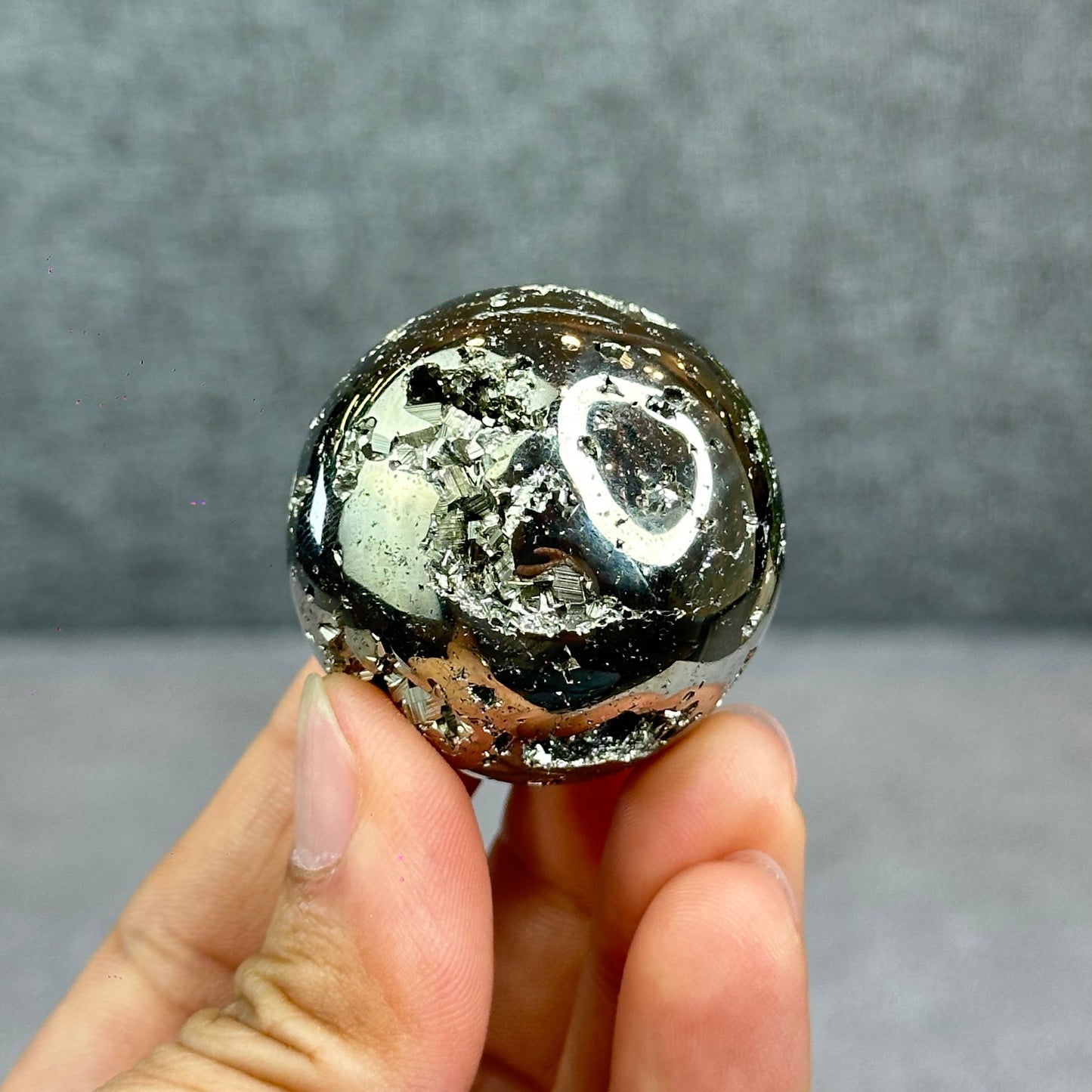 Natural Pyrite Sphere - High Quality