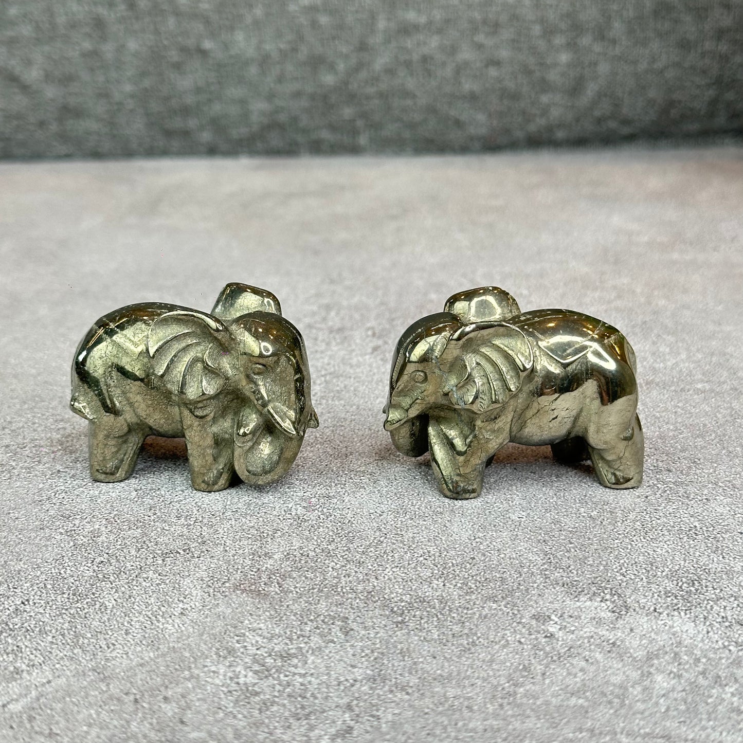 Natural Pyrite Elephant Figurine