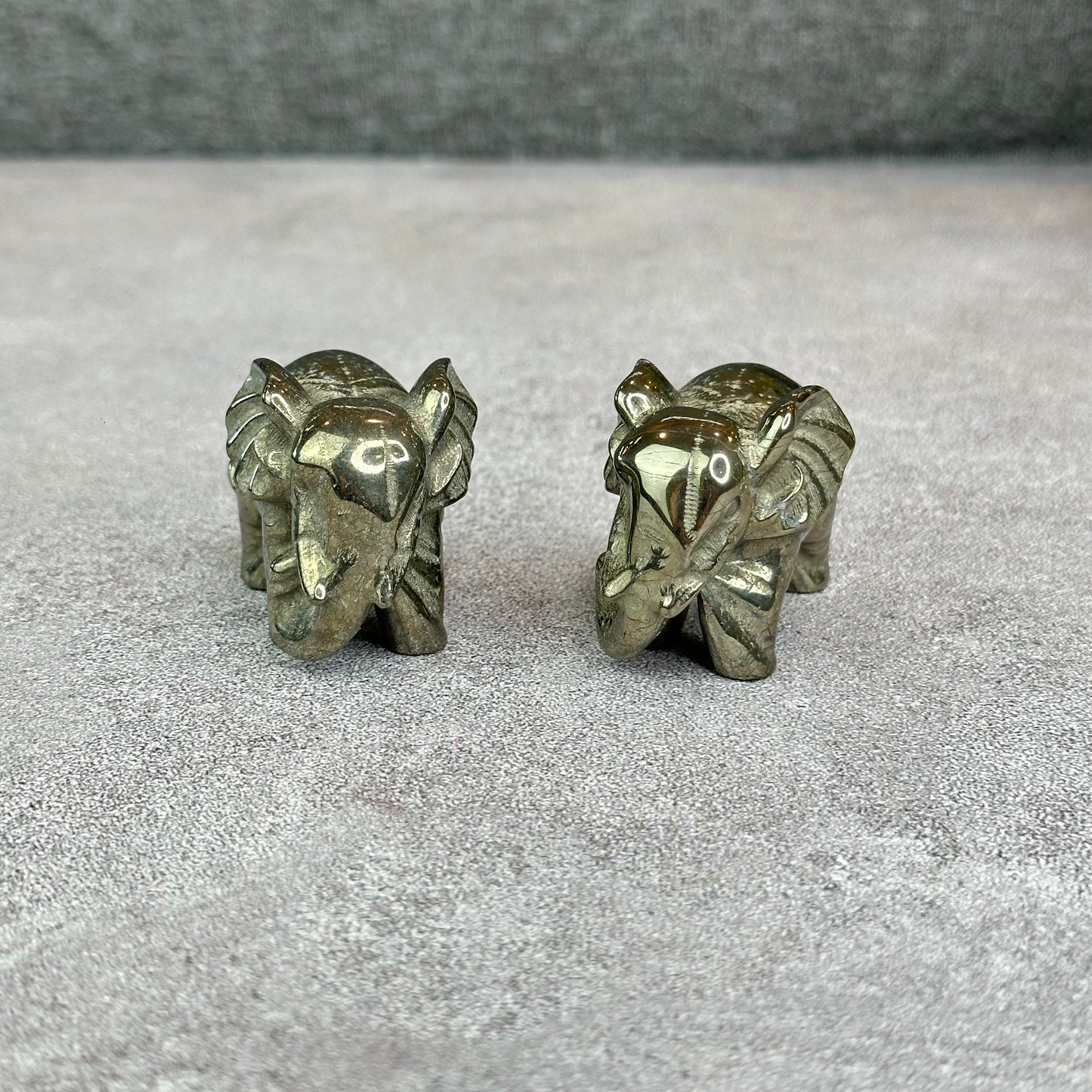 Natural Pyrite Elephant Figurine