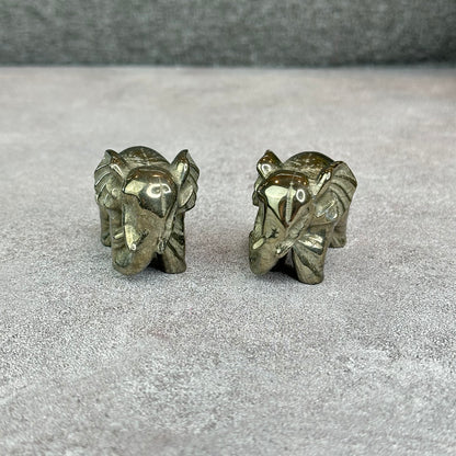 Natural Pyrite Elephant Figurine