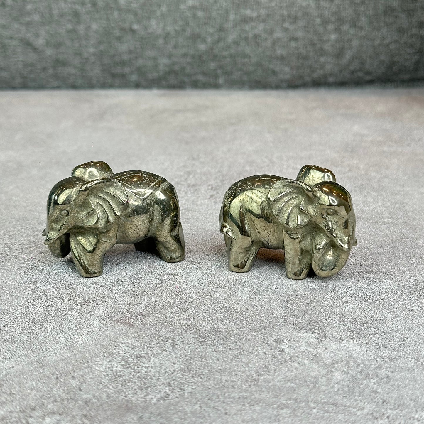 Natural Pyrite Elephant Figurine